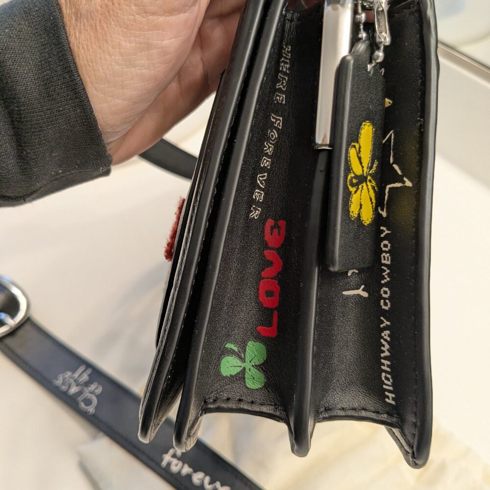 Coach Black Crossbody Bag with Colorful Embroidery - Picture 12 of 16